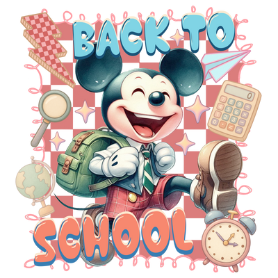 Smiling School Mickey DTF (direct-to-film) Transfer