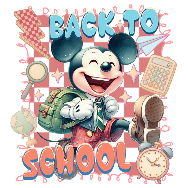 Smiling School Mickey DTF (direct-to-film) Transfer