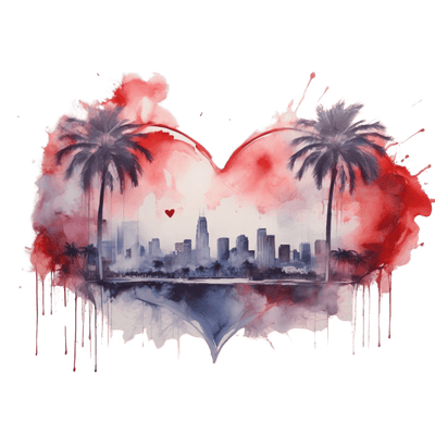 Smokey Color Drip Heart DTF (direct-to-film) Transfer