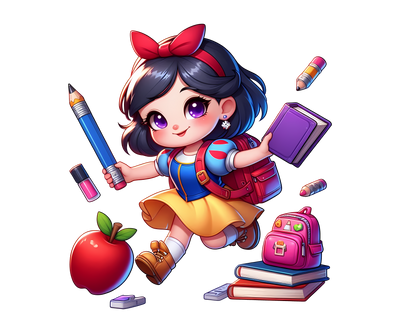 Snowy Back to School Girl DTF (direct-to-film) Transfer