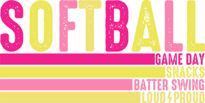 Softball Pink and Yellow DTF (Direct to Film) Transfer