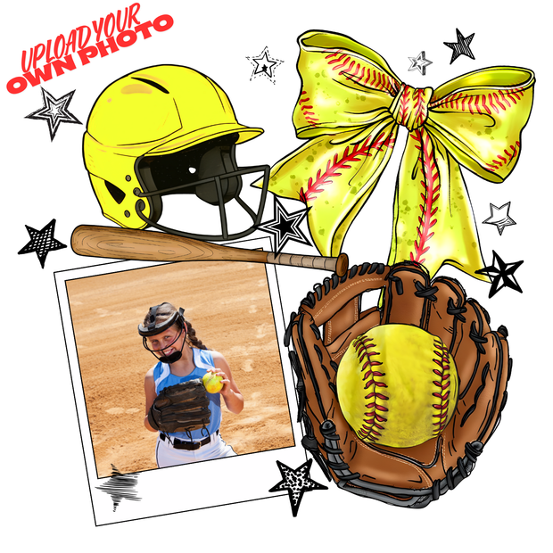 Personalized Softball DTF (direct-to-film) Transfer (Upload Your Photo)