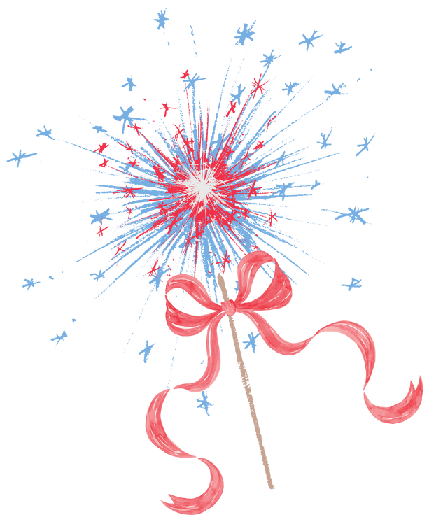 American Stripes With Bow DTF (direct-to-film) Transfer