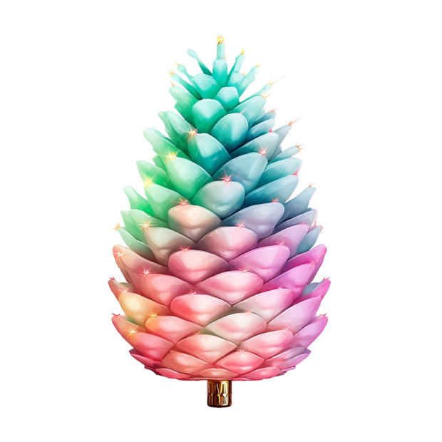 Sparkling Pinecone With Stem DTF (direct-to-film) Transfer