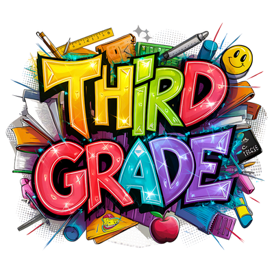 Sparkling Third Grade Supplies DTF (direct-to-film) Transfer