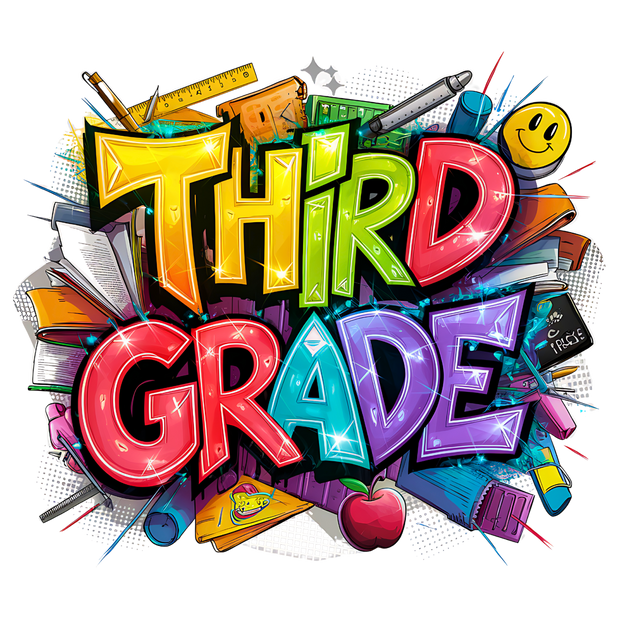 Sparkling Third Grade Supplies DTF (direct-to-film) Transfer