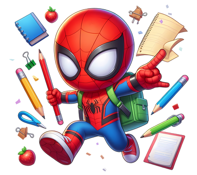 Spidey School Supplies DTF (direct-to-film) Transfer