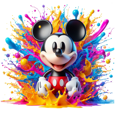 Splash Color Drip Mickey DTF (direct-to-film) Transfer