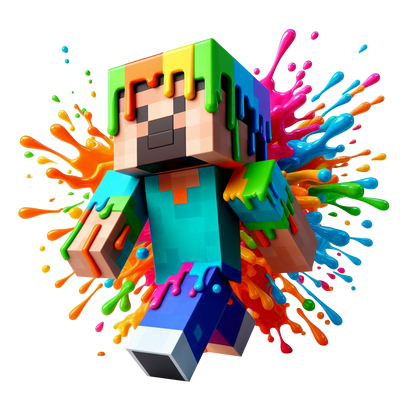 Splash Color Drip Minecraft DTF (direct-to-film) Transfer