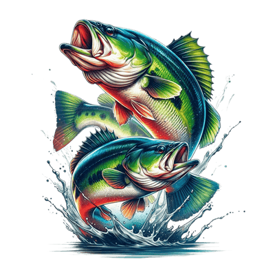 Splash & 2 Fish DTF (direct-to-film) Transfer