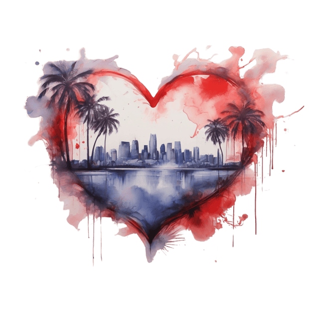 Splattered Color Drip Heart DTF (direct-to-film) Transfer