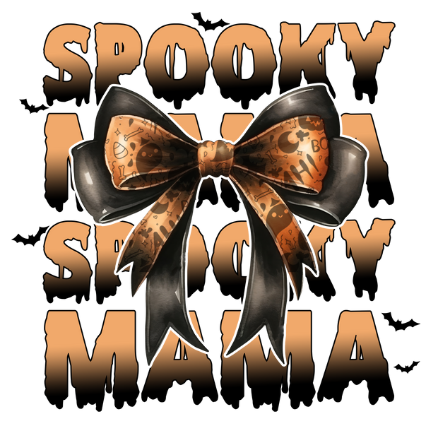 Spooky Mama with Bow Stacked_ DTF (direct-to-film) Transfer