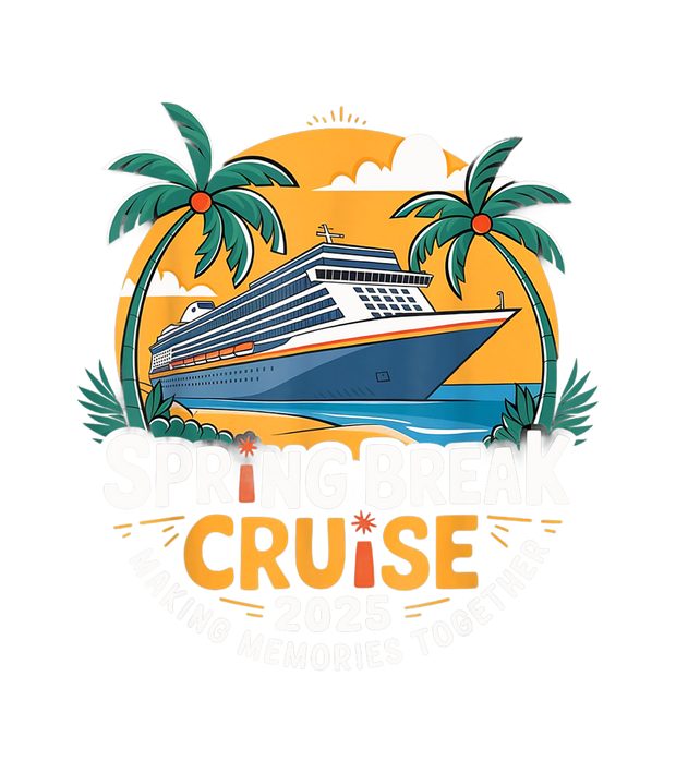 Spring Break Cruise Ship in Sunset DTF (direct-to-film) Transfer