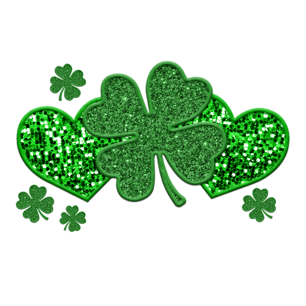 St. Patricks Day Faux Sequin St. Patty's Day Irish Shamrock  DTF (direct to film) Transfer