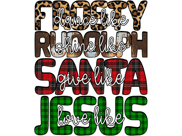 Stacked Christmas Words DTF (direct-to-film) Transfer