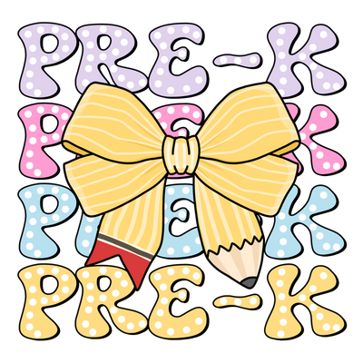 Stacked Pre-K With Bow DTF (direct-to-film) Transfer