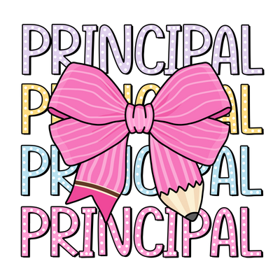 Stacked Principal With Bow DTF (direct-to-film) Transfer