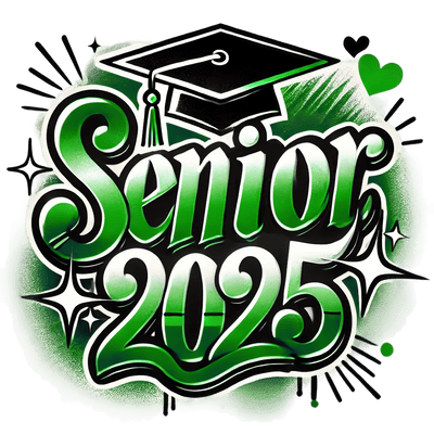 Stars Senior 2025 Airbrushed Green DTF (direct-to-film) Transfer