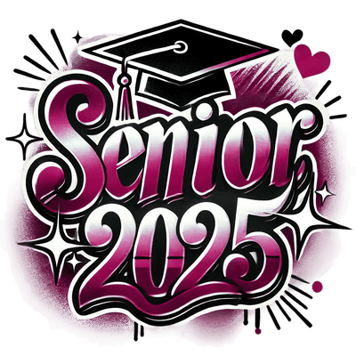Stars Senior 2025 Airbrushed Maroon DTF (direct-to-film) Transfer