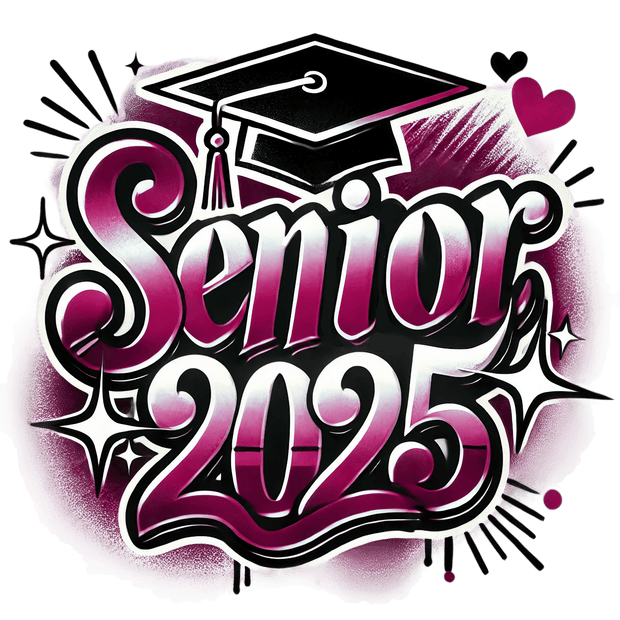 Stars Senior 2025 Airbrushed Maroon DTF (direct-to-film) Transfer