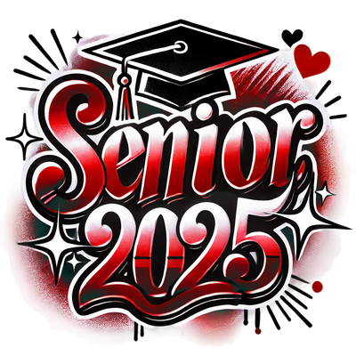 Stars Senior 2025 Airbrushed Red DTF (direct-to-film) Transfer