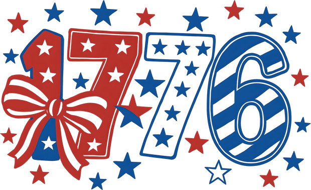 Stars & Stripes 1776 USA DTF (direct-to-film) Transfer