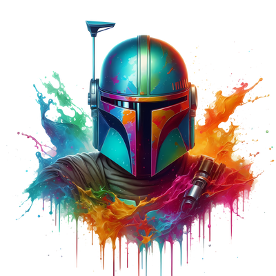 Starwars Color Drip Man in Mask DTF (direct-to-film) Transfer