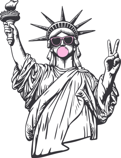 Statue of Liberty Pink Shades DTF (direct-to-film) Transfer