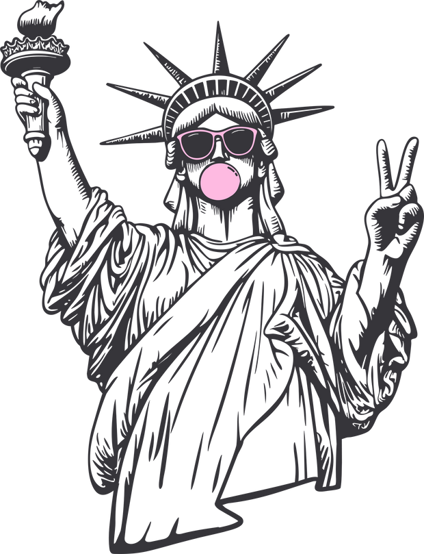Statue of Liberty Pink Shades DTF (direct-to-film) Transfer