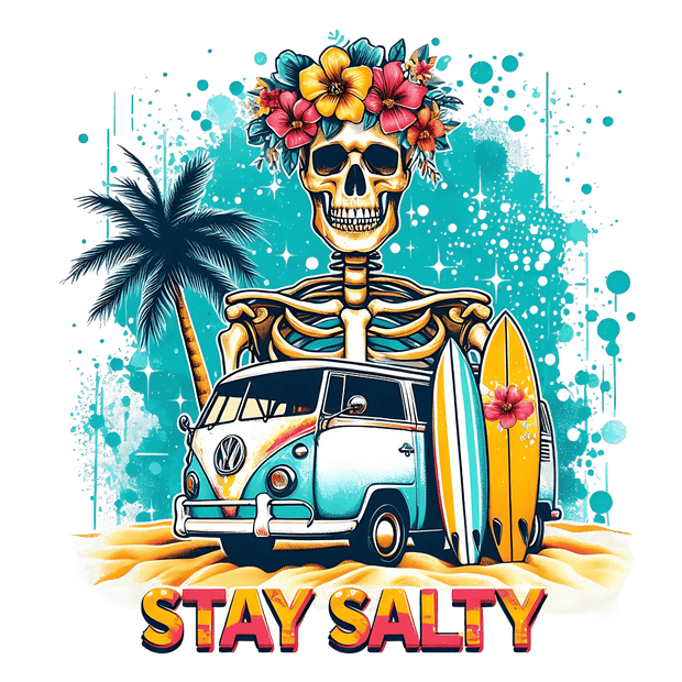 Stay Salty Surfer Van DTF (direct-to-film) Transfer