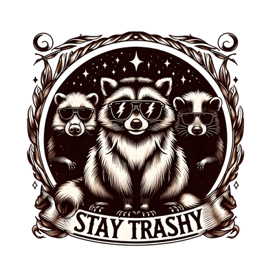Stay Trashy Bears in Shades DTF (direct-to-film) Transfer