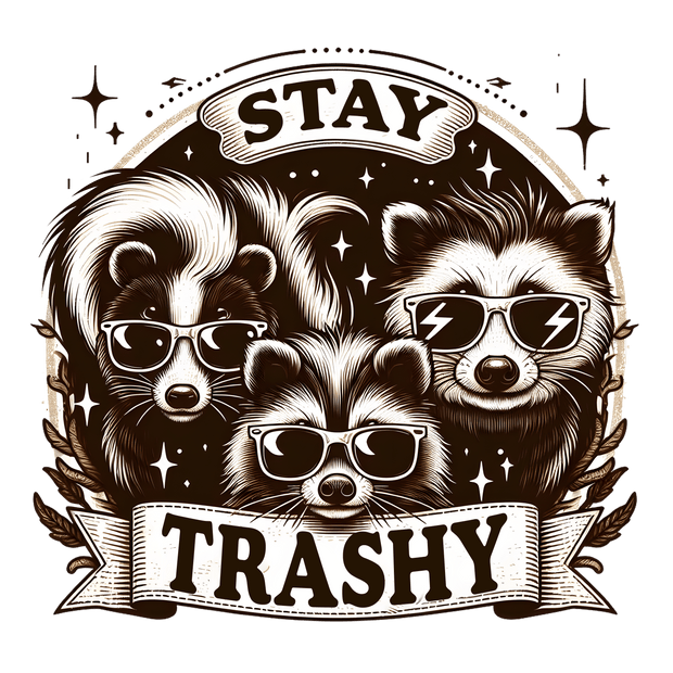 Stay Trashy in Banner DTF (direct-to-film) Transfer