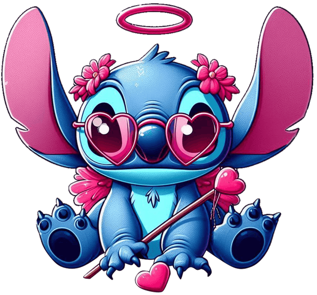 Stitch Cupid Valentine DTF (direct-to-film) Transfer