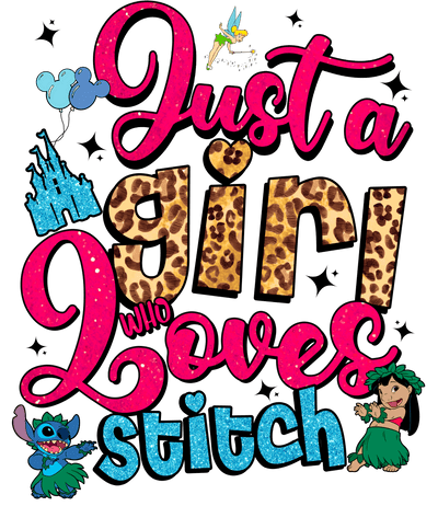 Stitch in Blue Valentine DTF (direct-to-film) Transfer