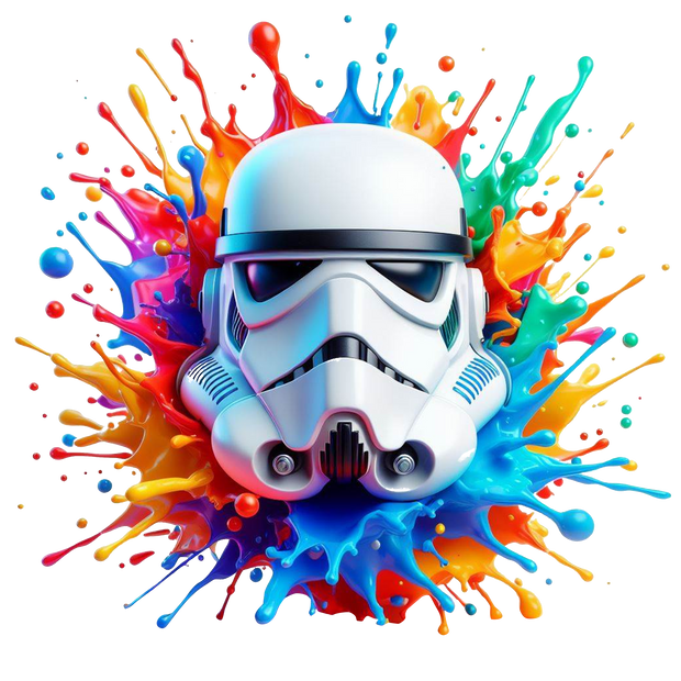 Stormtrooper Color Drip DTF (direct-to-film) Transfer