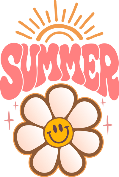 Summer Smiling Sunflower DTF (direct-to-film) Transfer