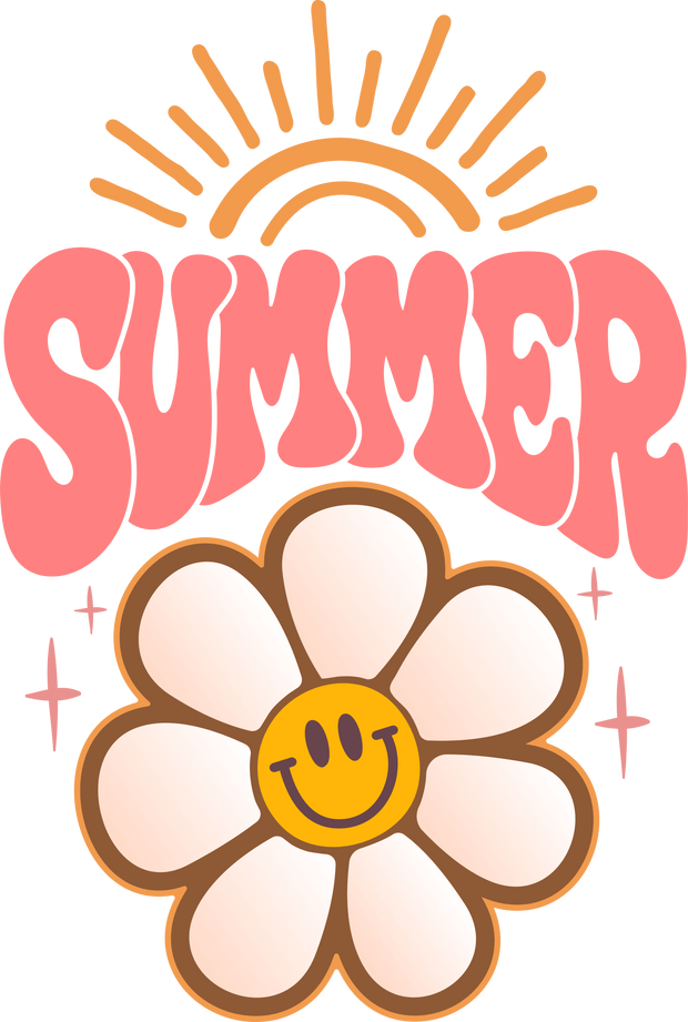 Summer Smiling Sunflower DTF (direct-to-film) Transfer