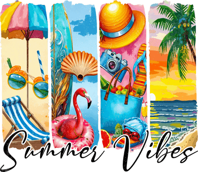 Summer Vibes Brush Strokes DTF (direct-to-film) Transfer