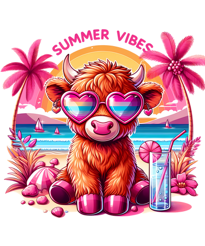 Summer Vibes Highland in Shades DTF (direct-to-film) Transfer