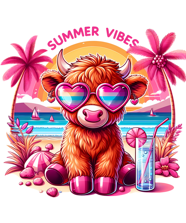 Summer Vibes Highland in Shades DTF (direct-to-film) Transfer