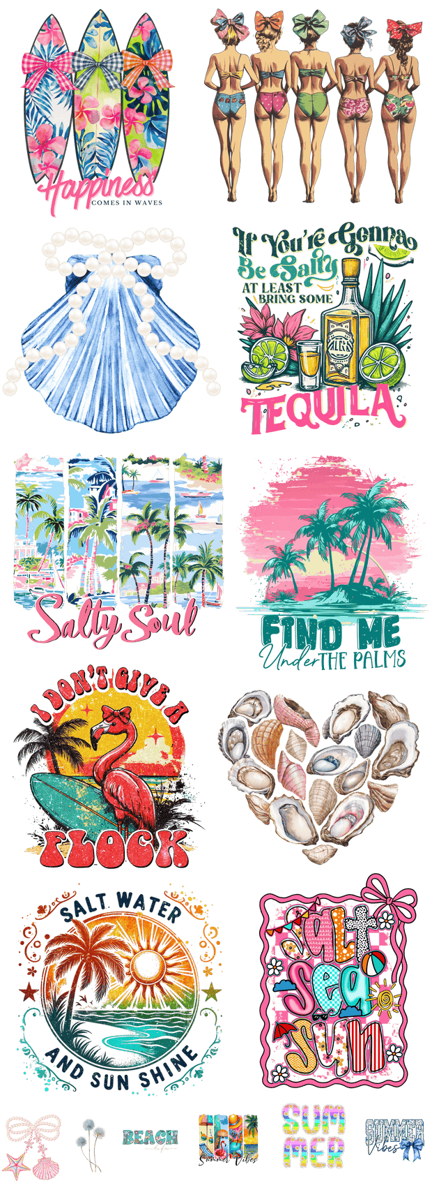 Summer Vibes I 60x22" DTF Ready to Ship Gang Sheet