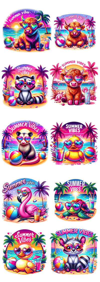 Summer Vibes II 60x22" DTF Ready to Ship Gang Sheet