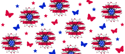 Sunflower USA Flag 16oz UV DTF Libby Wrap