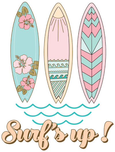 Surf's up 3 Boards DTF (direct-to-film) Transfer