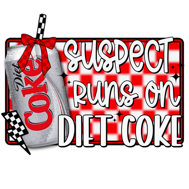 Suspect Runs on Diet Coke & Red Bow DTF (direct-to-film) Transfer