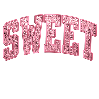 Sweet In Pink Glitter Font DTF (direct-to-film) Transfer