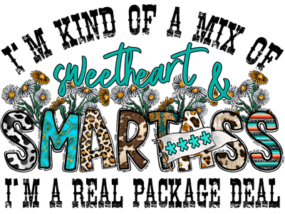 Sweetheart & Smartass Mixed Patterns DTF (direct-to-film) Transfer