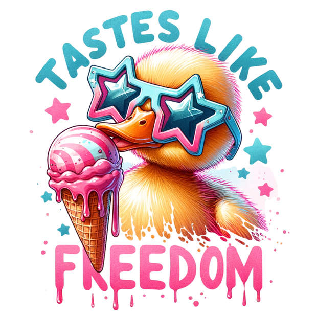 TASTES LIKE FREEDOM DUCKLING WATERCOLOR DTF (direct-to-film) Transfer
