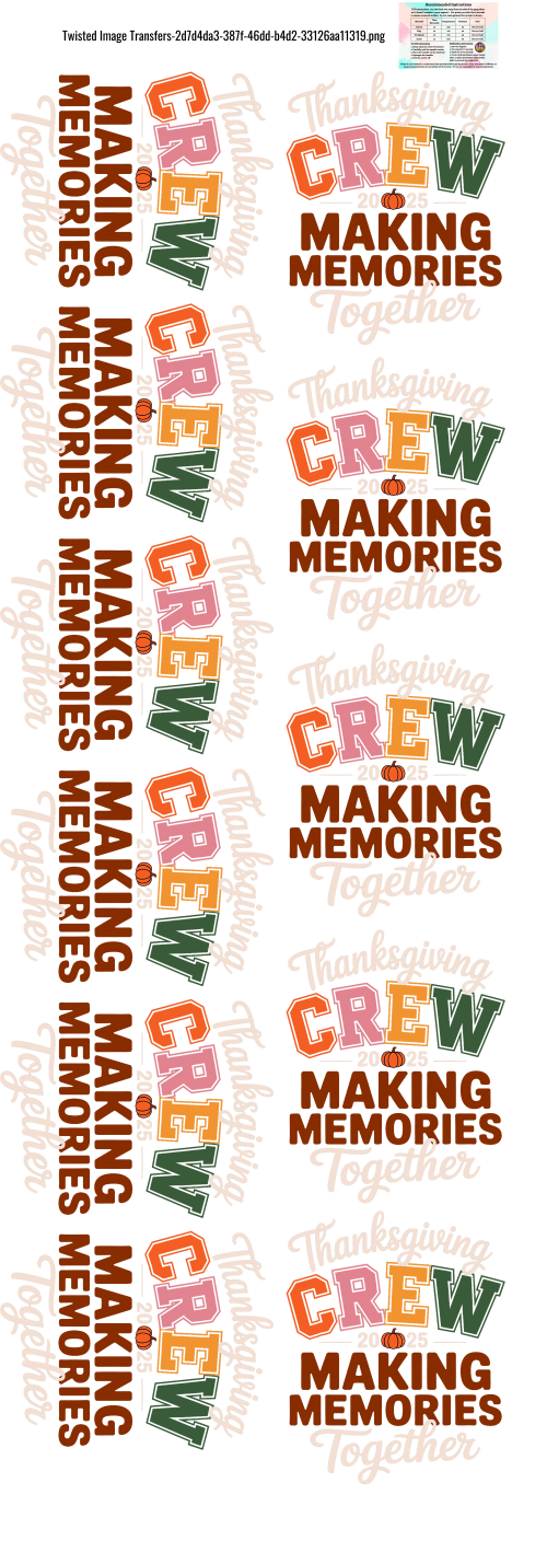 Thanksgiving Crew 2025 60x22" DTF Ready to Ship Gang Sheet