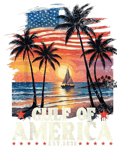 Tall Palms Flag & Beach Gulf of America DTF (direct-to-film) Transfer